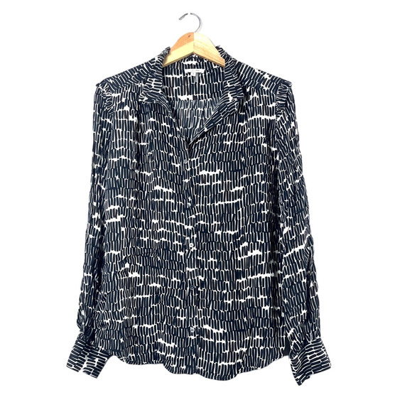 Women's Black and White Viscose Tyler Boe Blouse 4 - Picture 1 of 5